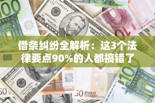 济南借条纠纷全解析：这3个法律要点90%的人都搞错了